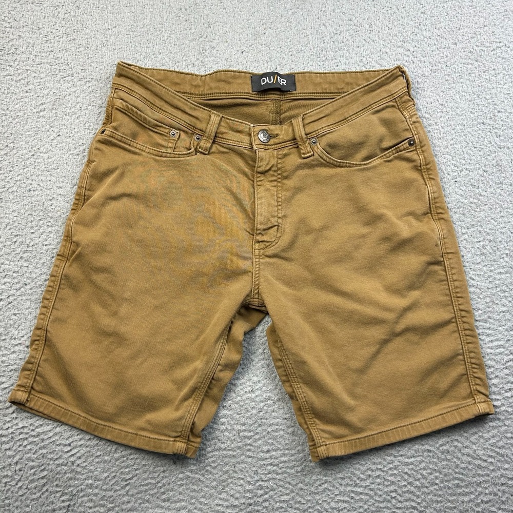 DU/ER Duer Shorts Mens 34 Brown No Sweat Slim Fit N2X Cotton Stretch 5 Pocket